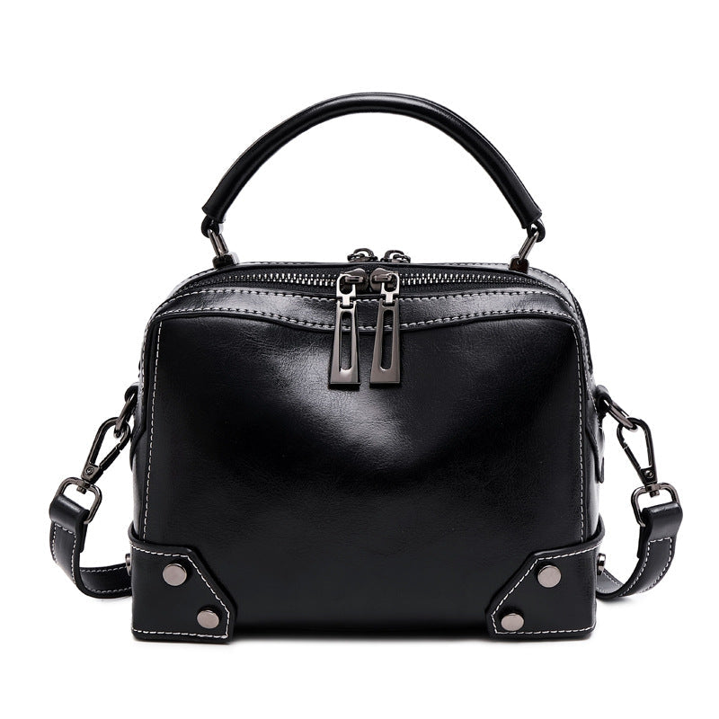 Top Grain Leather Crossbody Bag Women Natural Leather Shoulder Bag Vintage Style Leather Handbag Christmas Gift For Her SX6626 RockCow Leather Studio