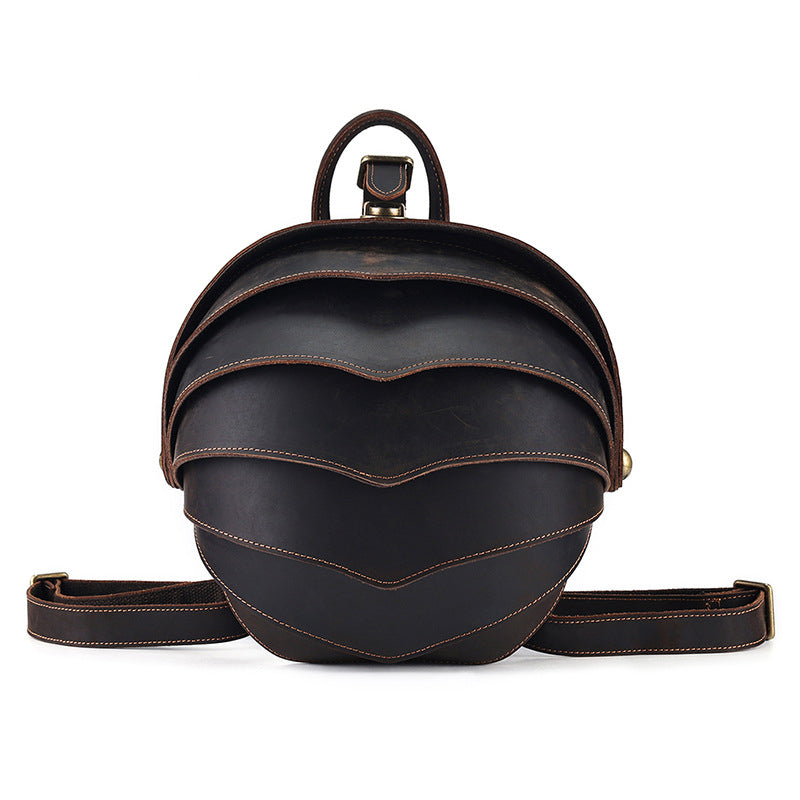 Unique Leather Backpack Handmade Vintage Leather Backpack Full Grain Leather Retro Beetle Rucksack RockCow Leather Studio