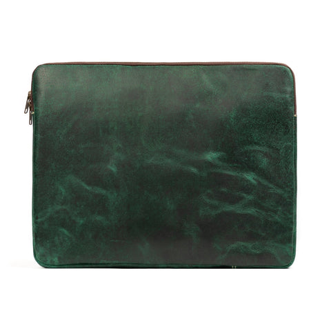 Green Laptop Sleeve Classy Leather Bags