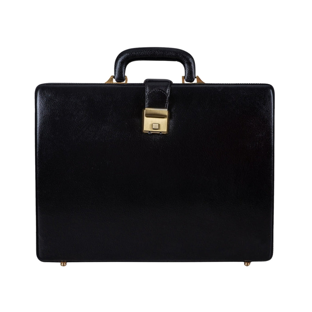 Leather Executive Men's Leather Attache Briefcase - Black Classy Leather Bags