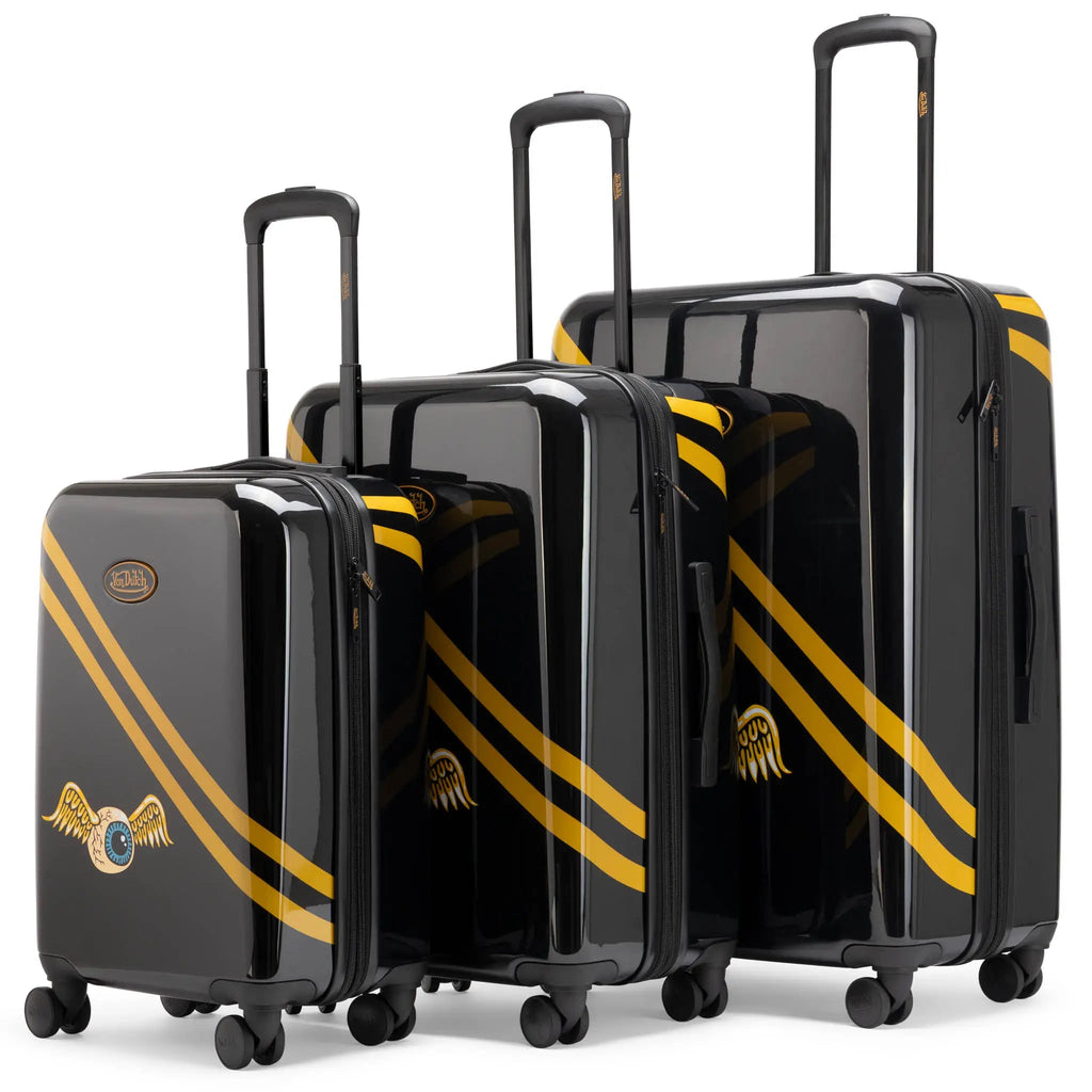 Kustom Kulture 3-Piece Expandable Hardside Spinner Luggage Set Travellty