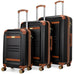 Vintage 3 Piece Expandable Retro Luggage Set Travellty