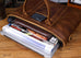 Vintage Leather Briefcase Full Grain Leather Messenger Bag Men Leather Shoulder Bag Leather Laptop Bag Business Handbag RockCow Leather Studio