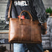 Vintage Leather Briefcase Full Grain Leather Messenger Bag Men Leather Shoulder Bag Leather Laptop Bag Business Handbag RockCow Leather Studio