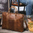 Vintage Leather Briefcase Full Grain Leather Messenger Bag Men Leather Shoulder Bag Leather Laptop Bag Business Handbag RockCow Leather Studio