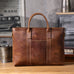 Vintage Leather Briefcase Full Grain Leather Messenger Bag Men Leather Shoulder Bag Leather Laptop Bag Business Handbag RockCow Leather Studio