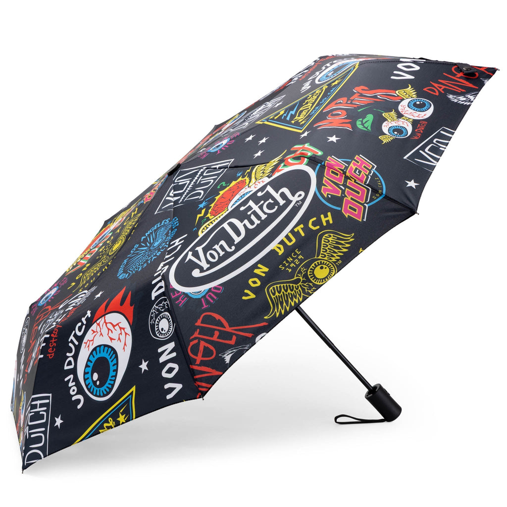 Jax Black Compact Automatic Umbrella, Strong & Portable Travellty