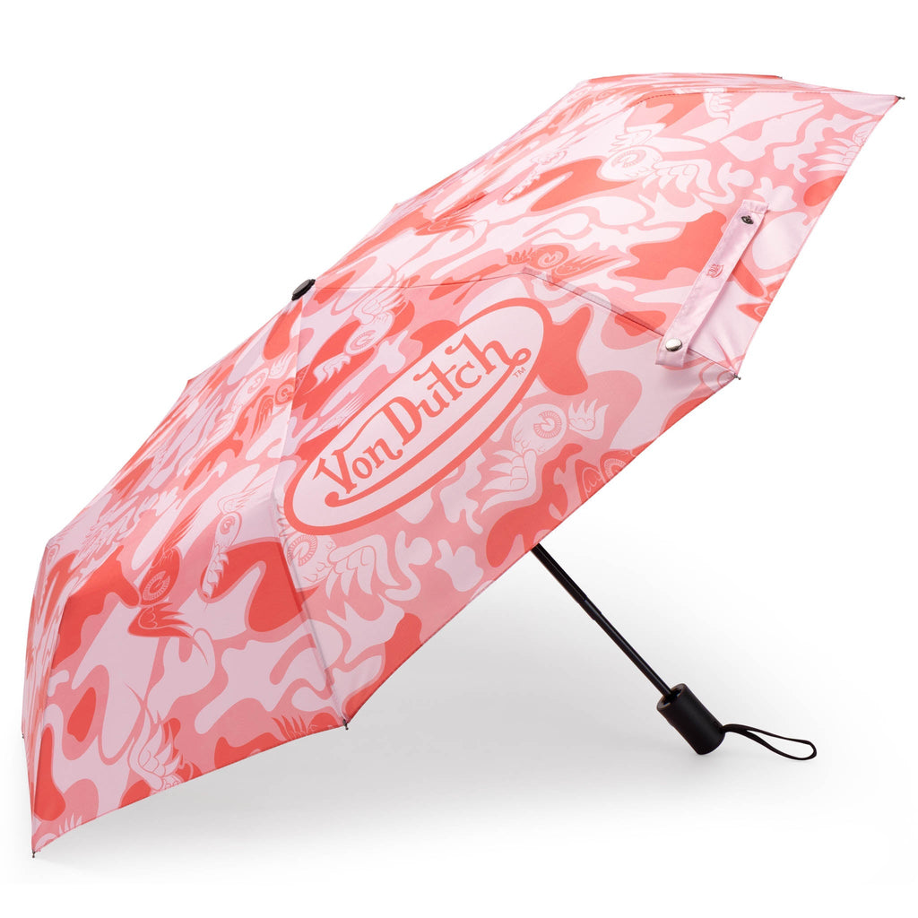 Pink Camo Compact Automatic Umbrella, Strong & Portable Travellty