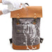 Waterproof Canvas Travel Backpack Full Grain Leather And Canvas Laptop Backpack Flap Cover Camera Backpack RockCow Leather Studio