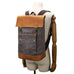 Waterproof Canvas Travel Backpack Full Grain Leather And Canvas Laptop Backpack Flap Cover Camera Backpack RockCow Leather Studio
