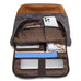 Waterproof Canvas Travel Backpack Full Grain Leather And Canvas Laptop Backpack Flap Cover Camera Backpack RockCow Leather Studio