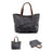Waterproof Waxed Canvas Handbag Full Grain Leather With Canvas Tote Bag Vintage Style Big Shoulder Bag RockCow Leather Studio