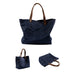 Waterproof Waxed Canvas Handbag Full Grain Leather With Canvas Tote Bag Vintage Style Big Shoulder Bag RockCow Leather Studio