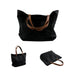 Waterproof Waxed Canvas Handbag Full Grain Leather With Canvas Tote Bag Vintage Style Big Shoulder Bag RockCow Leather Studio