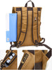 Waxed Canvas Backpack Canvas Rolltop Backpack Waterproof Canvas Laptop Backpack Large Capacity Travel Backpack RockCow Leather Studio