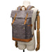 Waxed Canvas Backpack Canvas Rolltop Backpack Waterproof Canvas Laptop Backpack Large Capacity Travel Backpack RockCow Leather Studio