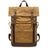 Waxed Canvas Backpack Canvas Rolltop Backpack Waterproof Canvas Laptop Backpack Large Capacity Travel Backpack RockCow Leather Studio
