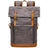 Waxed Canvas Backpack Canvas Rolltop Backpack Waterproof Canvas Laptop Backpack Large Capacity Travel Backpack RockCow Leather Studio