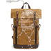 Waxed Canvas Backpack Canvas Rolltop Backpack Waterproof Canvas Laptop Backpack Large Capacity Travel Backpack RockCow Leather Studio