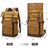 Waxed Canvas Backpack Canvas Rolltop Backpack Waterproof Canvas Laptop Backpack Large Capacity Travel Backpack RockCow Leather Studio