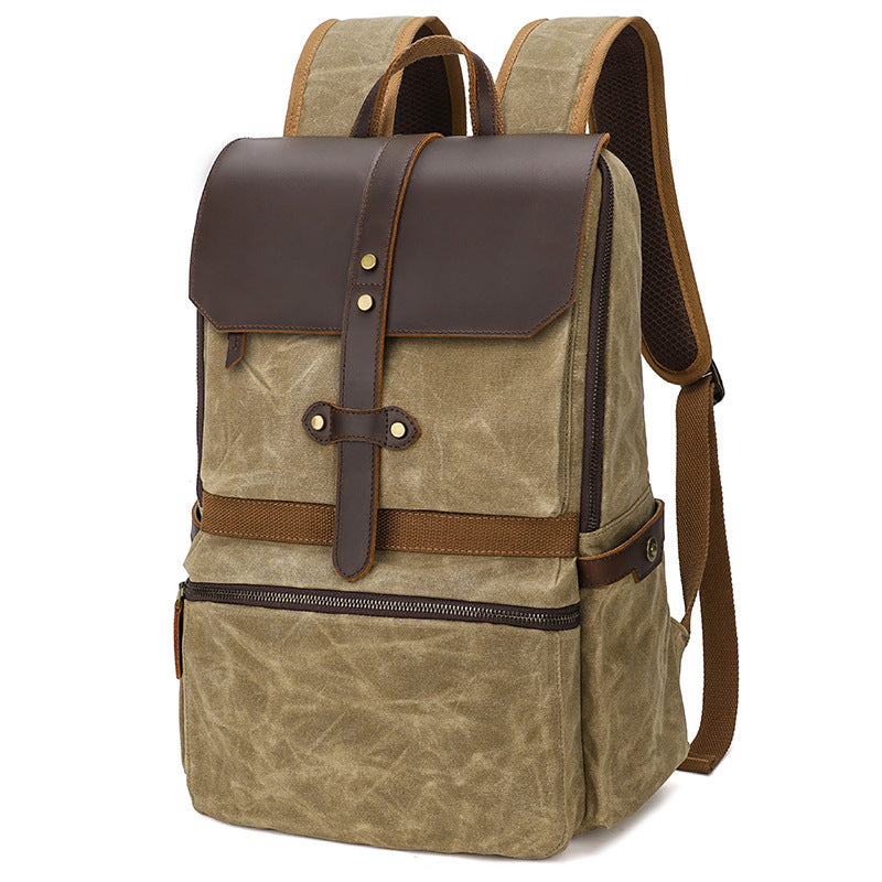 Waxed Canvas Backpack Large Travel Backpack Canvas School Rucksack Laptop Backpack Unisex Weekender Backpack RockCow Leather Studio