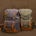 Waxed Canvas Backpack Retro Full Grain Leather And Canvas Travel Backpack Waterproof Outdoor Climbing Backpack RockCow Leather Studio