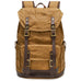 Waxed Canvas Backpack Retro Full Grain Leather And Canvas Travel Backpack Waterproof Outdoor Climbing Backpack RockCow Leather Studio