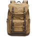 Waxed Canvas Backpack Retro Full Grain Leather And Canvas Travel Backpack Waterproof Outdoor Climbing Backpack RockCow Leather Studio