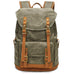 Waxed Canvas Backpack Retro Full Grain Leather And Canvas Travel Backpack Waterproof Outdoor Climbing Backpack RockCow Leather Studio