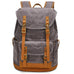 Waxed Canvas Backpack Retro Full Grain Leather And Canvas Travel Backpack Waterproof Outdoor Climbing Backpack RockCow Leather Studio