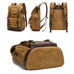 Waxed Canvas Backpack Retro Full Grain Leather And Canvas Travel Backpack Waterproof Outdoor Climbing Backpack RockCow Leather Studio