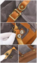 Waxed Canvas Backpack Retro Full Grain Leather And Canvas Travel Backpack Waterproof Outdoor Climbing Backpack RockCow Leather Studio