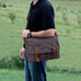 Waxed Canvas Crossbody Bag Canvas Messenger Bag Canvas Shoulder Bag Canvas Leather Satchel For Men RockCow Leather Studio