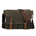 Waxed Canvas Crossbody Bag Canvas Messenger Bag Canvas Shoulder Bag Canvas Leather Satchel For Men RockCow Leather Studio