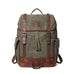 Waxed Canvas Laptop Backpack Flap Cover Canvas Travel Backpack Waterproof Canvas School Backpack Outdoor Backpack RockCow Leather Studio