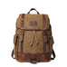 Waxed Canvas Laptop Backpack Flap Cover Canvas Travel Backpack Waterproof Canvas School Backpack Outdoor Backpack RockCow Leather Studio
