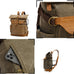 Waxed Canvas Leather Backpack Large Travel School Bag Mens Laptop Rucksack RockCow Leather Studio