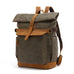 Waxed Canvas Leather Backpack Large Travel School Bag Mens Laptop Rucksack RockCow Leather Studio