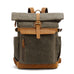 Waxed Canvas Leather Backpack Large Travel School Bag Mens Laptop Rucksack RockCow Leather Studio