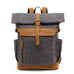 Waxed Canvas Leather Backpack Large Travel School Bag Mens Laptop Rucksack RockCow Leather Studio