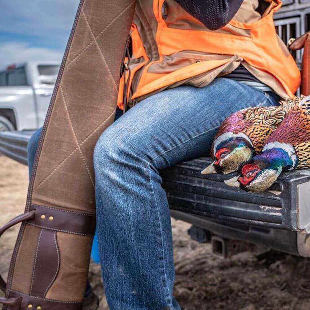 White Wing Waxed Canvas Hunting Shotgun Case Mission Mercantile Leather Goods