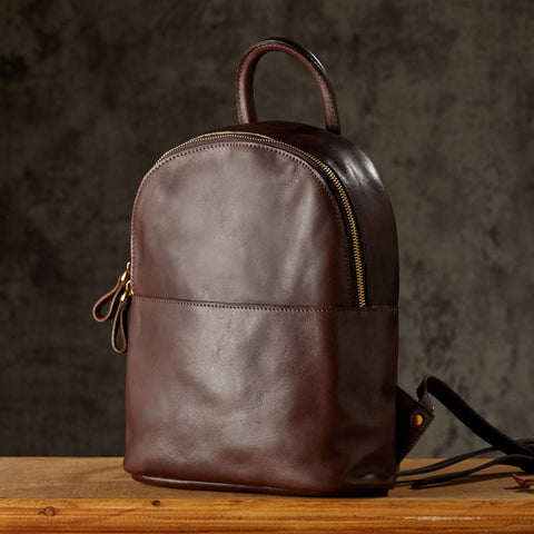 Women Vintage Genuine Leather Backpack, Designer Leather Backpack Purse, Women's Leather Backpack for School RockCow Leather Studio