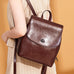 Women's Top Grain Leather Backpack Simple Style City Backpack Natural Cowhide Leather Rucksack Classic Elegant Leather Backpack RockCow Leather Studio