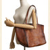 Womens Large Leather Tote Bag Retro Leather Shoulder Bag Shopping Tote Bag RockCow Leather Studio