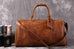 Vintage Crazy Horse Leather Duffle, Weekender with Shoe Compartment RockCow Leather Studio