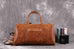 Vintage Crazy Horse Leather Duffle, Weekender with Shoe Compartment RockCow Leather Studio