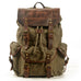 Casual Retro Drawstring Men's Oil Wax Canvas Travel Backpack Social Buzz eSIMs