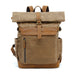 Backpack Crazy Horse Leather Leisure Travel Bag Men's Backpack Oil Wax Handheld Canvas Computer Social Buzz eSIMs