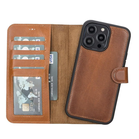 Magic iPhone 14 Plus Detachable Leather Wallet Case Mizuri Leather