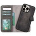 Magic iPhone 15 Pro Detachable Leather Wallet Case - LuggageDesigners